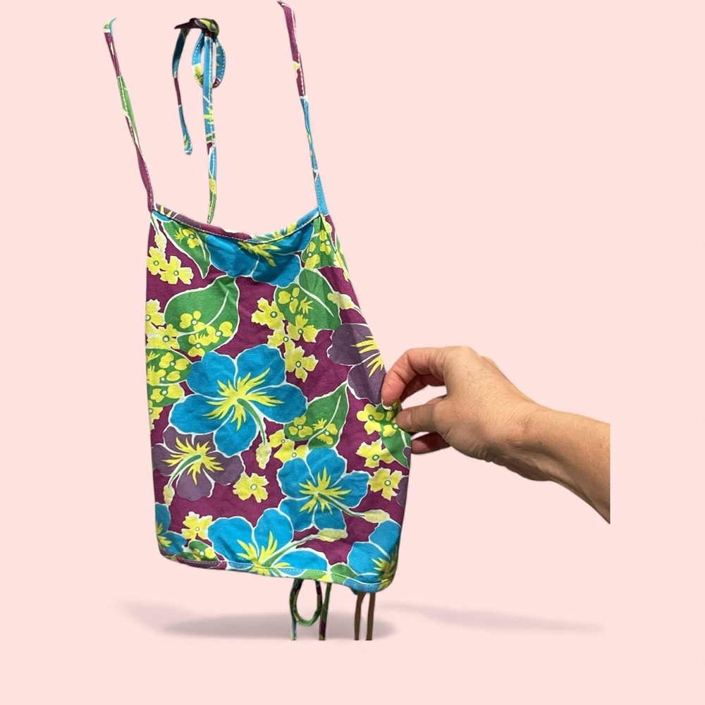 Cute Her Pony the label NWT tropical halter slinky sexy crop floral festival